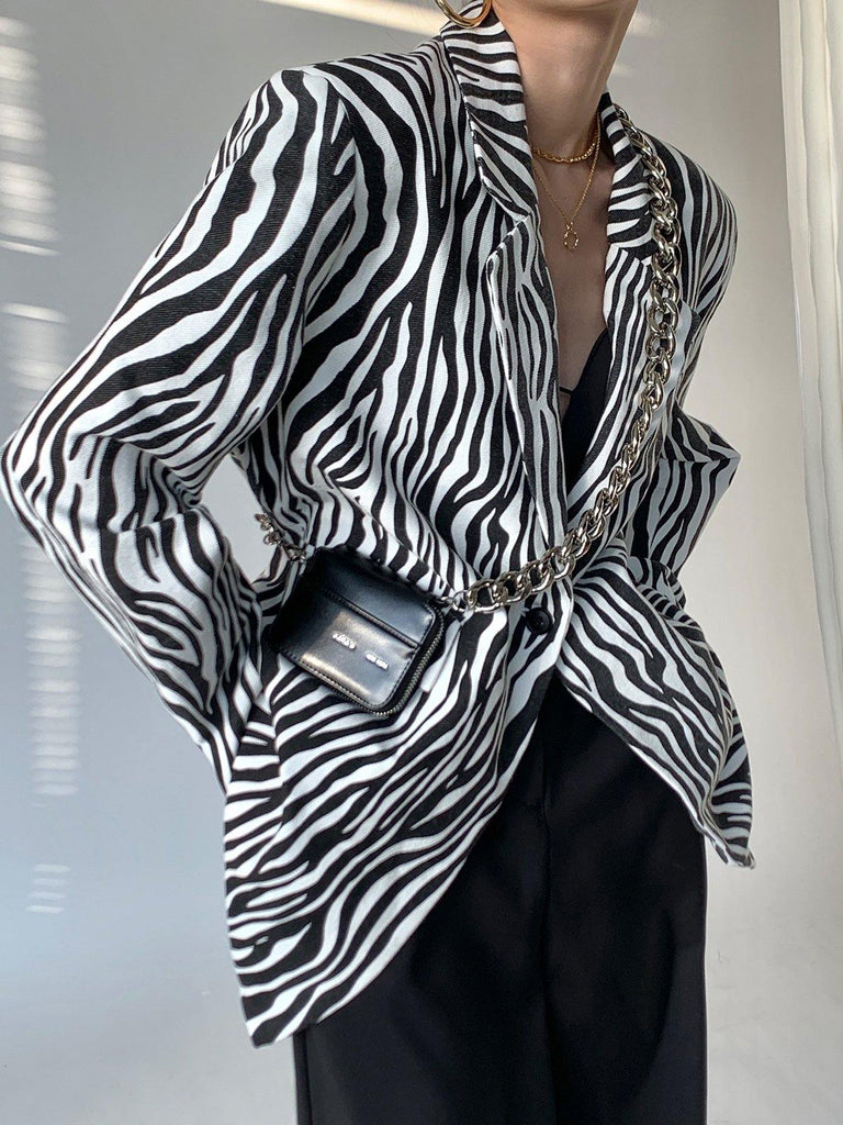 Zebra Striped Blazer - Slowliving Lifestyle
