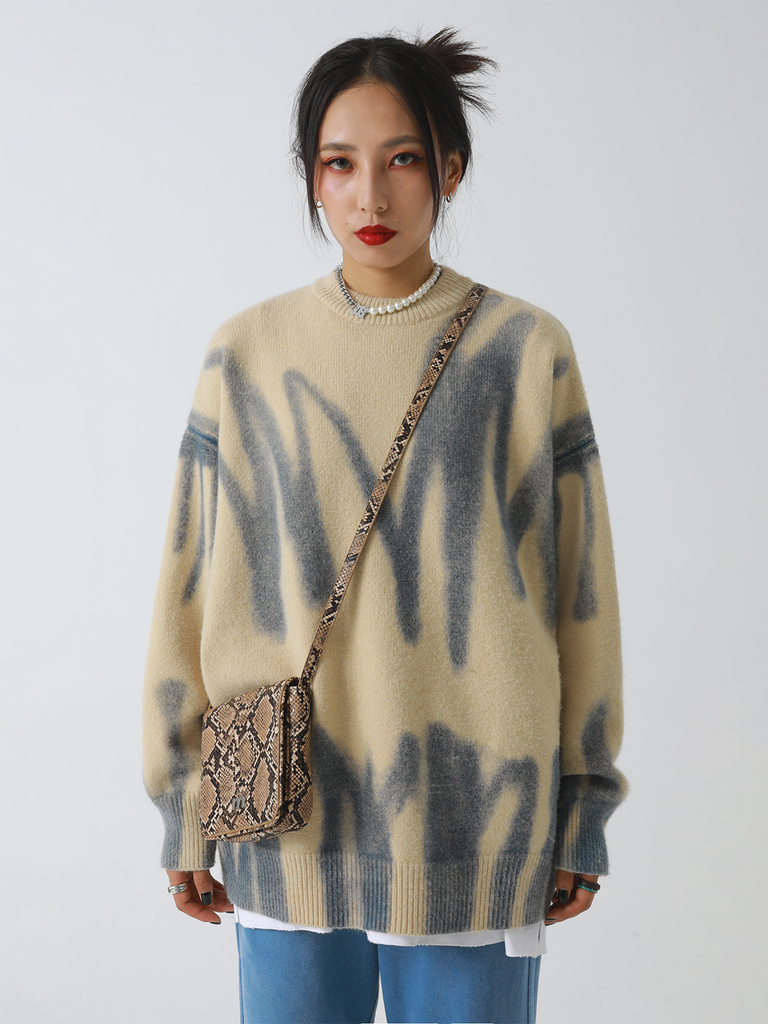 Oversized tie-dye Knitted Jumper - Slowliving Lifestyle