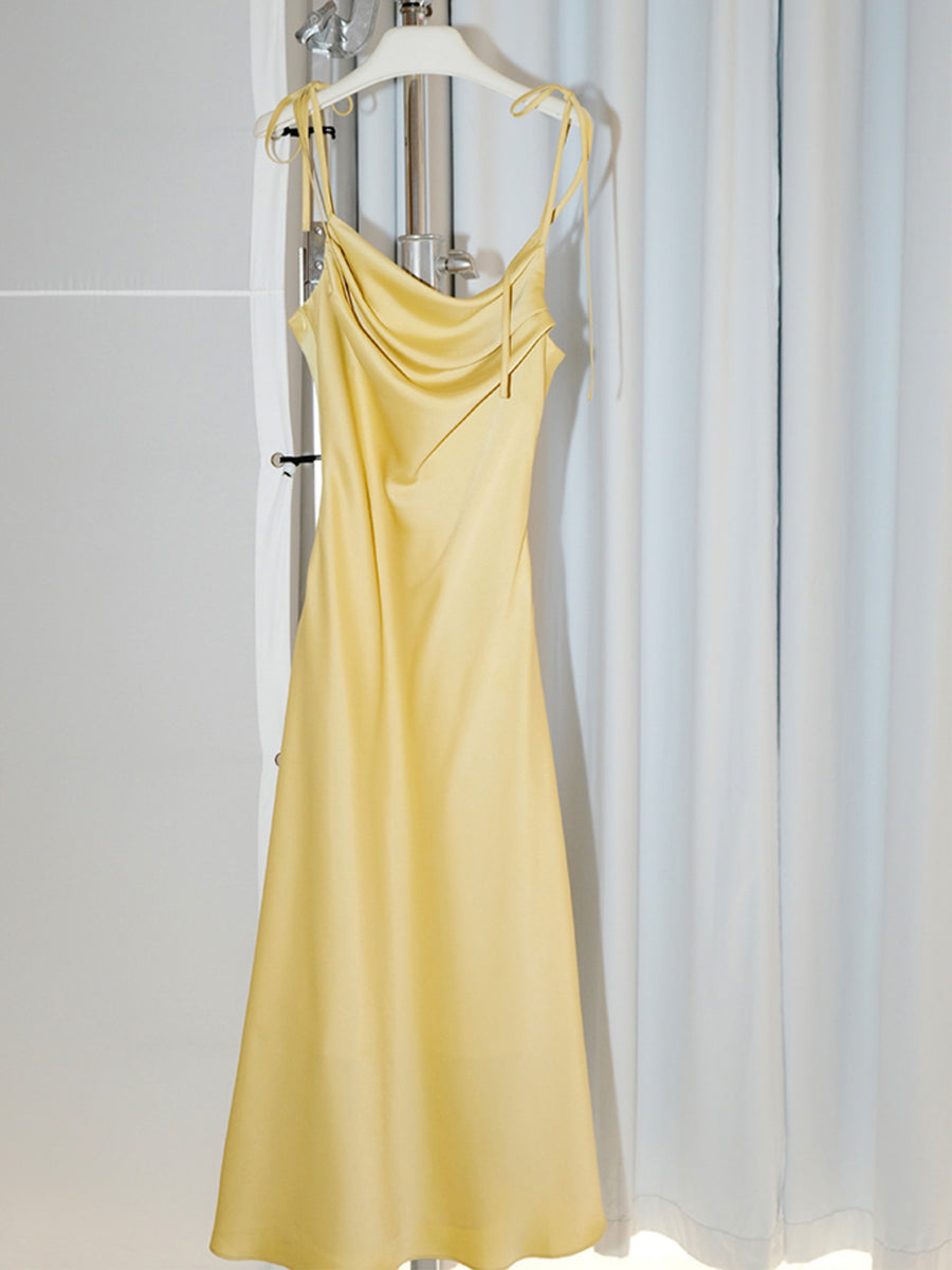 Signature Adjustable Straps Slip Dress - Yellow – Slowliving Lifestyle