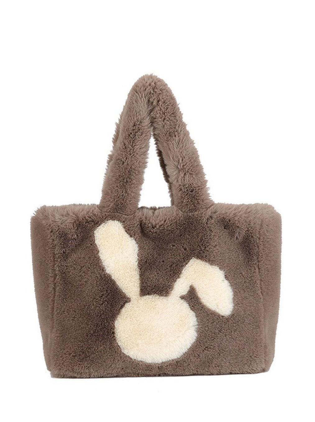 Winter Large Capacity Fluffy Tote Bag Rabbit Print Plush