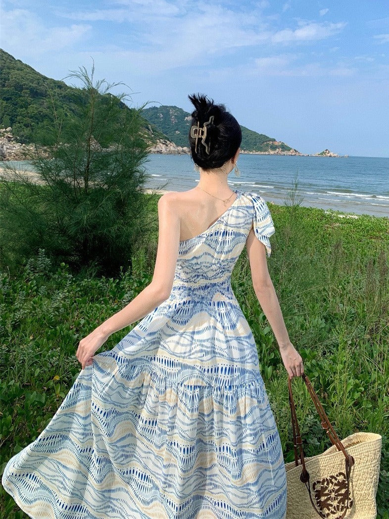 Coastal Chic Off-Shoulder Long Dress Medium Coastal Chic Off-Shoulder Long Dress Medium