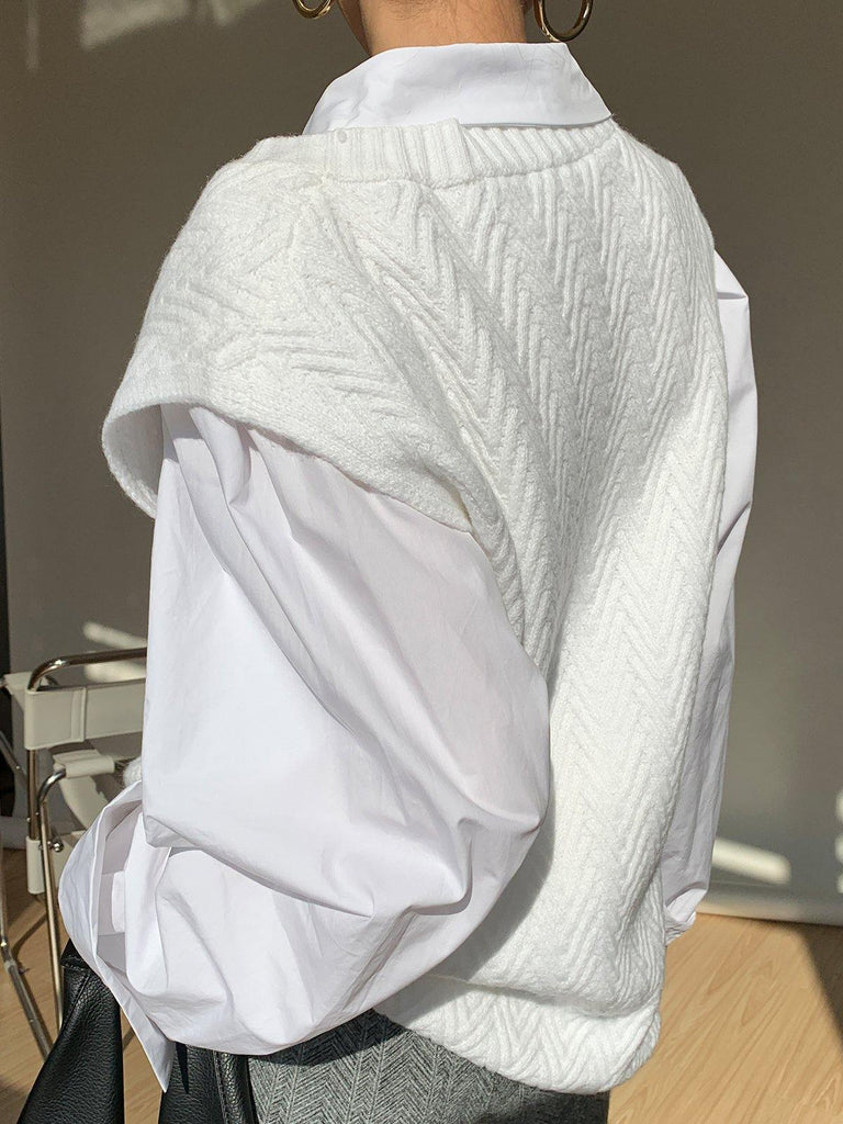 Puff Sleeve Shirt - White - Slowliving Lifestyle