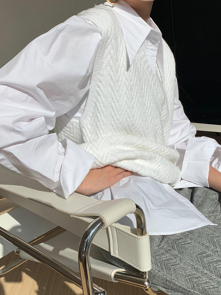 Puff Sleeve Shirt - White - Slowliving Lifestyle
