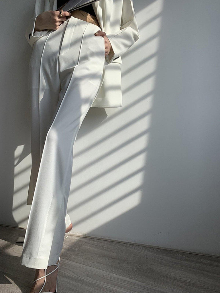 Design Wrap Suit Blazer in White - Slowliving Lifestyle