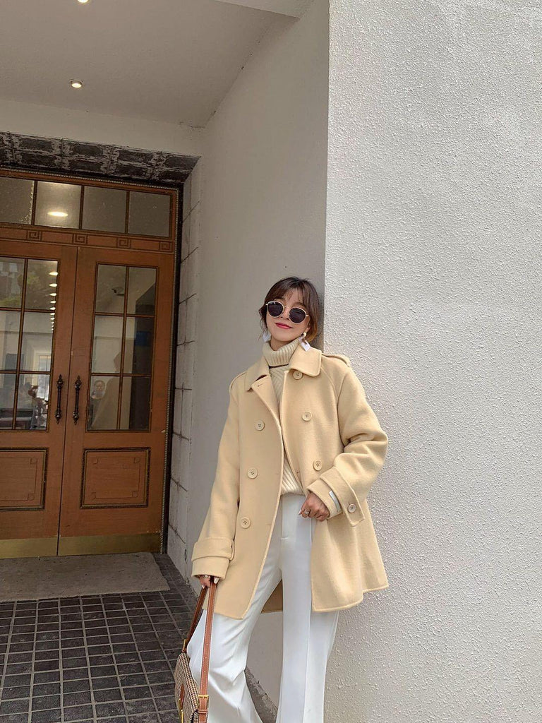 Yellow Wool Coat - Slowliving Lifestyle