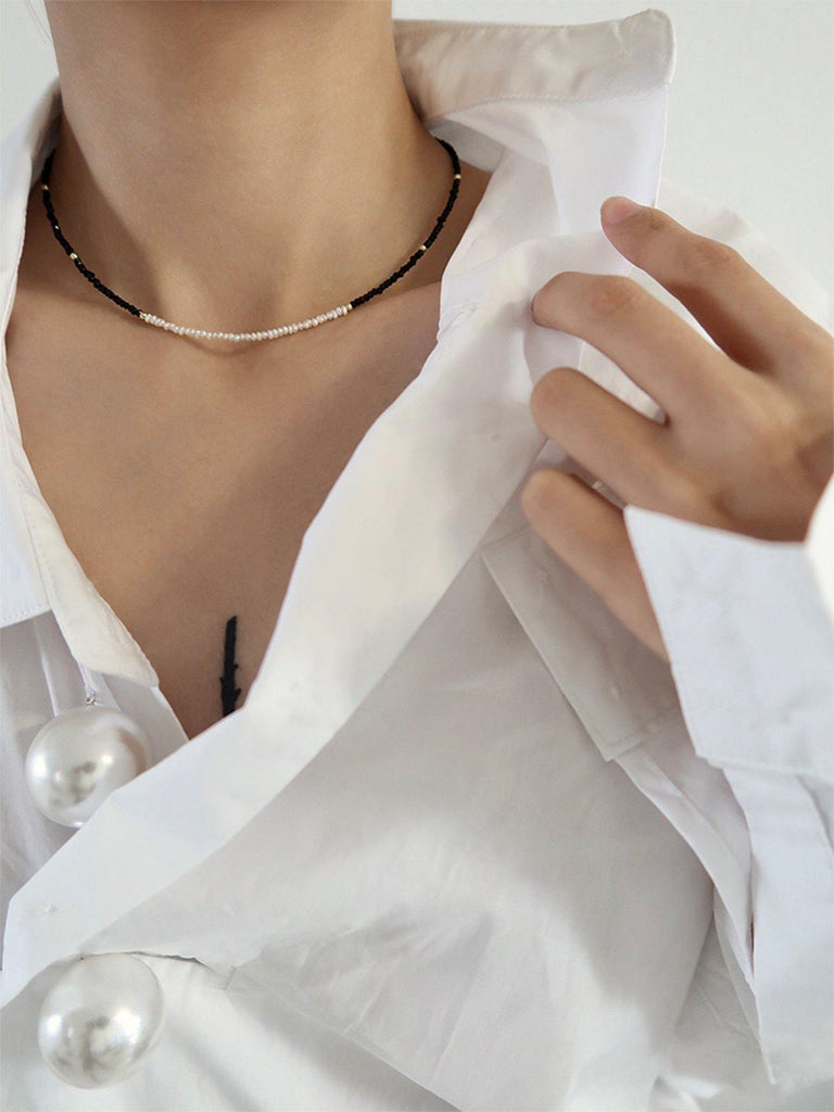 Back Stone and Pearl Necklace - Slowliving Lifestyle