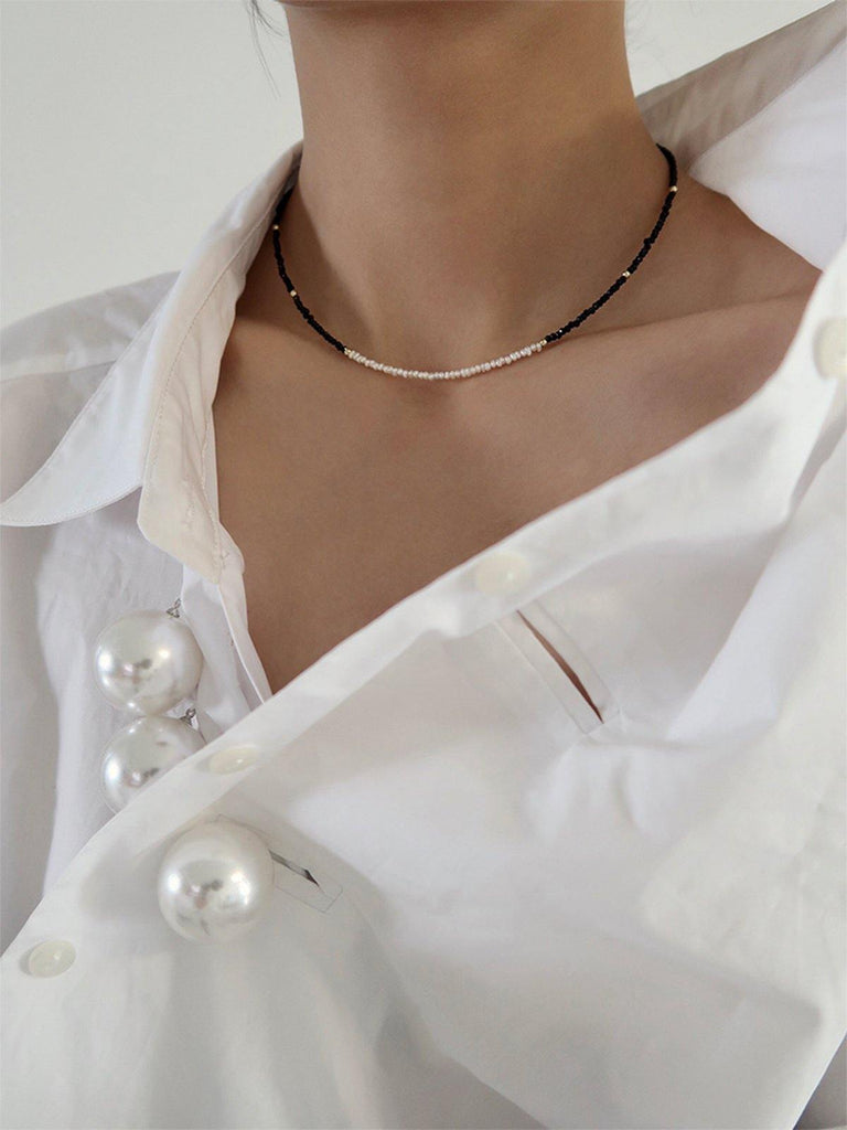 Back Stone and Pearl Necklace - Slowliving Lifestyle