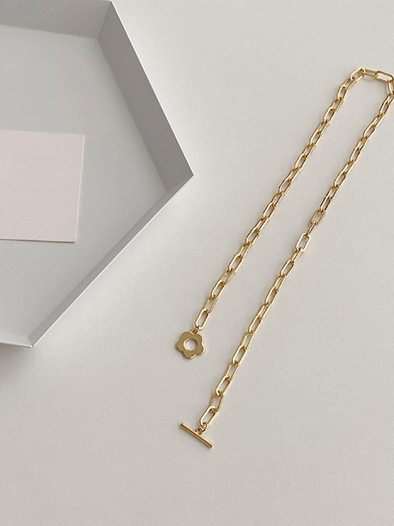 Gold Flower Chain Necklace - Slowliving Lifestyle