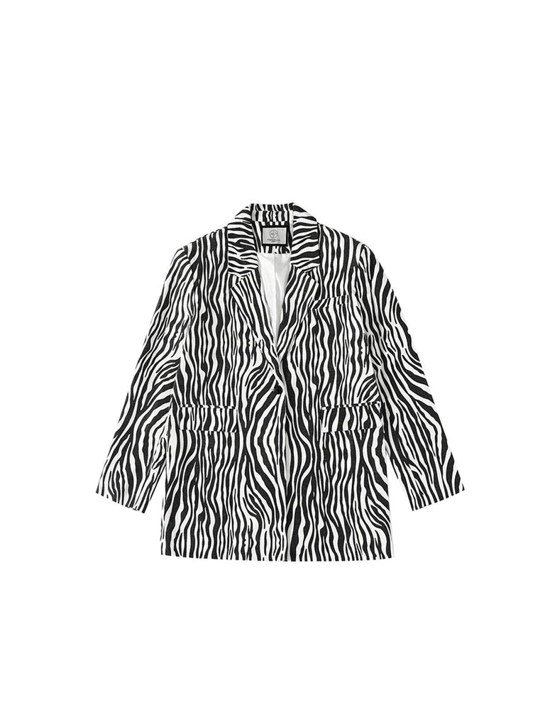 Zebra Striped Blazer - Slowliving Lifestyle