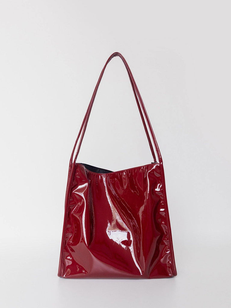 Dirty Six Patent Leather Tote Bag - Red - Slowliving Lifestyle