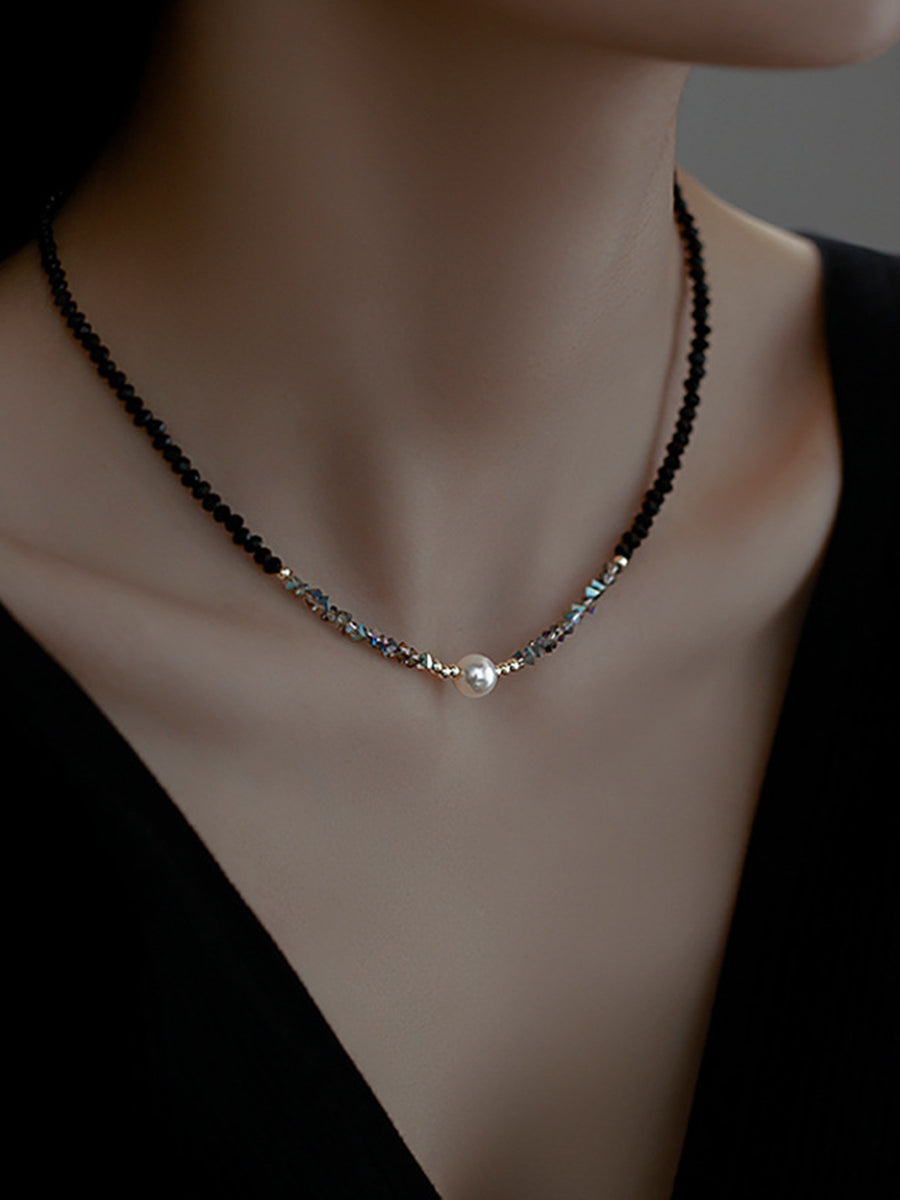 Pearl Bitty Bead Necklace - Black main image 0