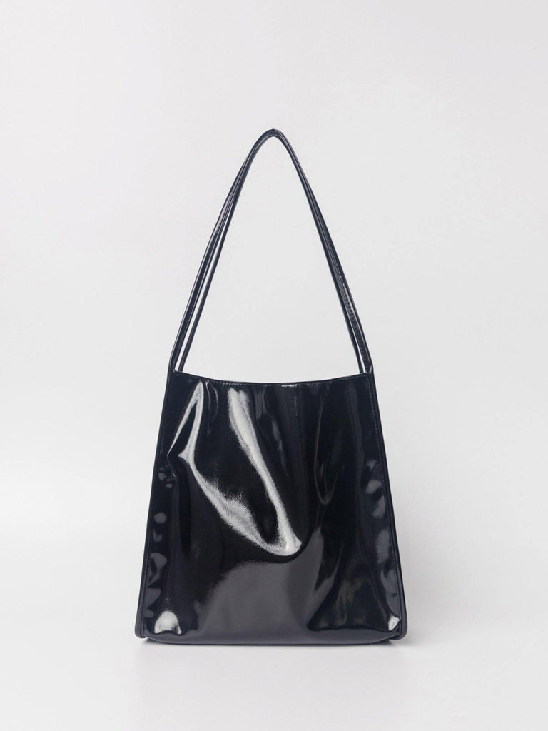 Dirty Six Patent Leather Tote Bag - Black - Slowliving Lifestyle