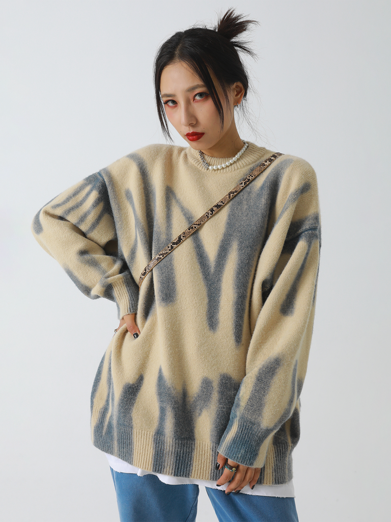 Oversized tie-dye Knitted Jumper - Slowliving Lifestyle