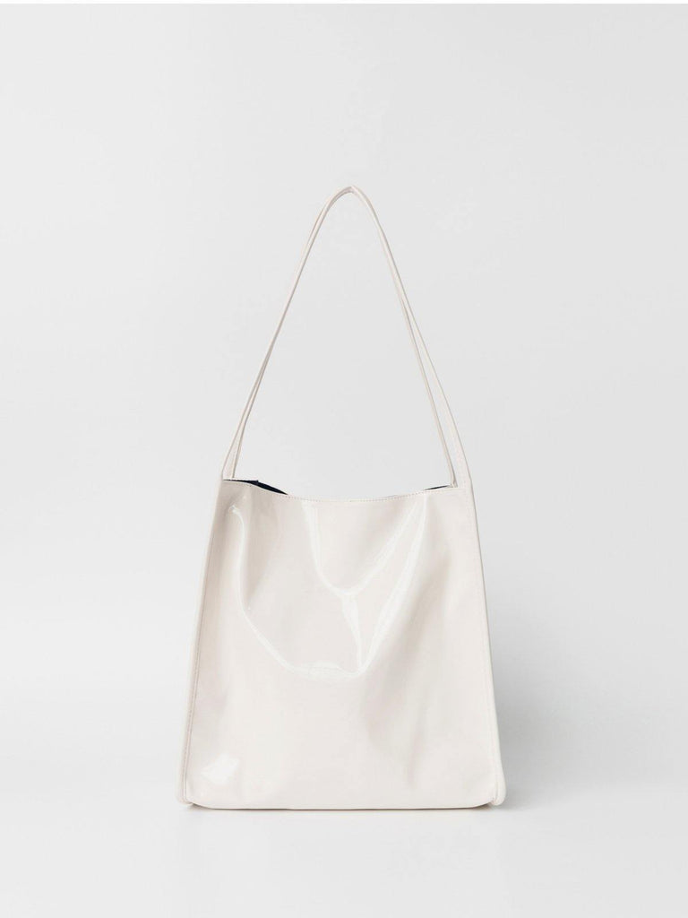 Dirty Six Patent Leather Tote Bag - White - Slowliving Lifestyle