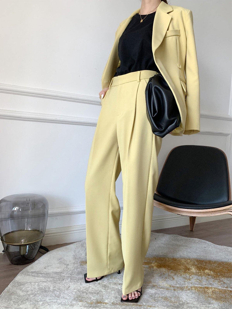 High-Waisted Pleated Trousers - Slowliving Lifestyle