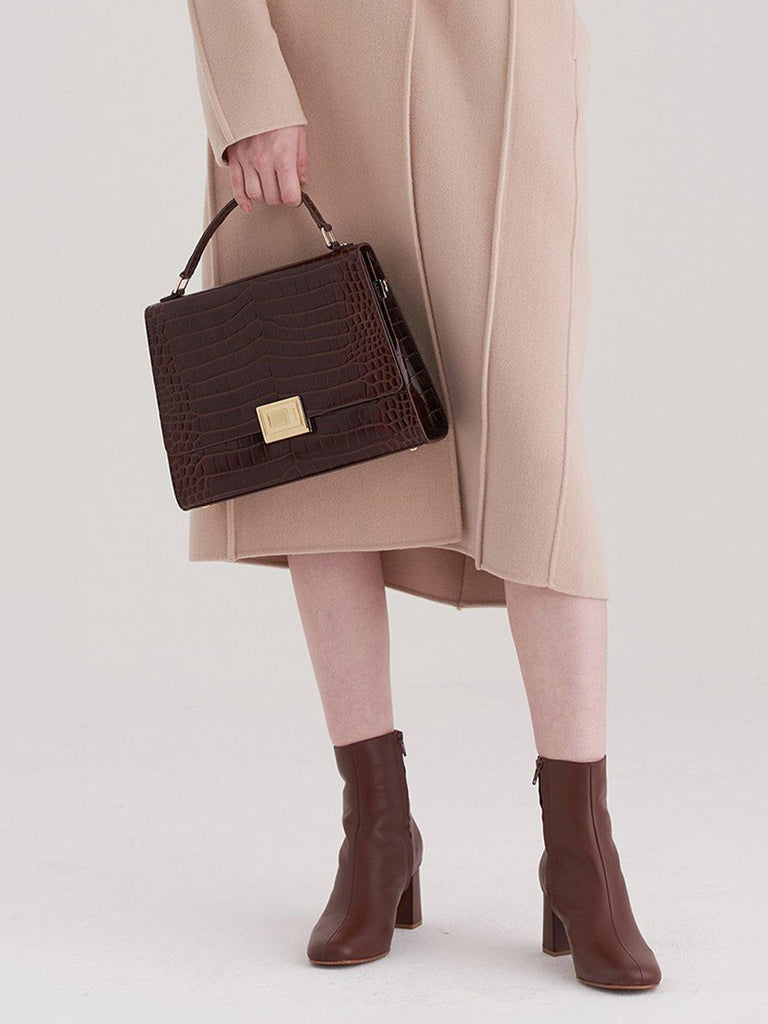 A.Cloud Brown Book Collection Trapezoidal Bag - Slowliving Lifestyle