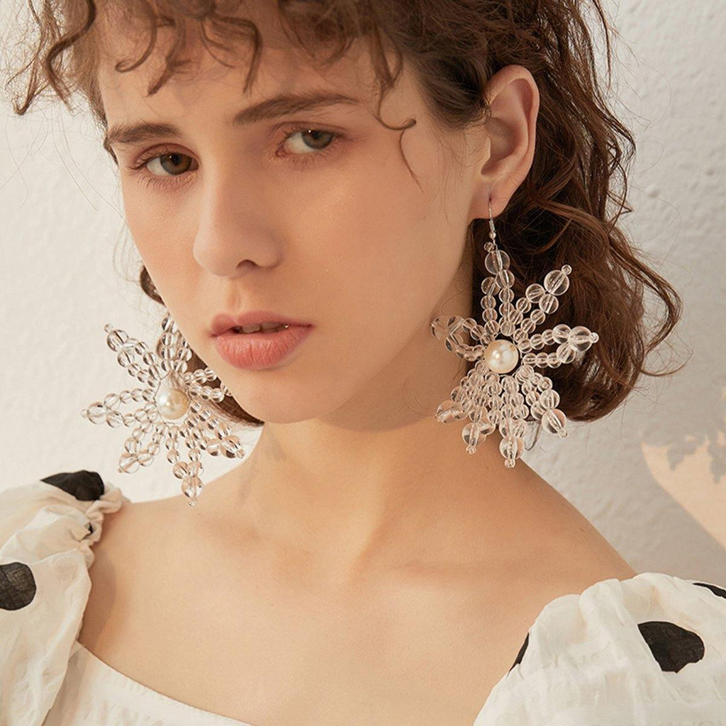 Pearl Flower Drop Earrings - Slowliving Lifestyle