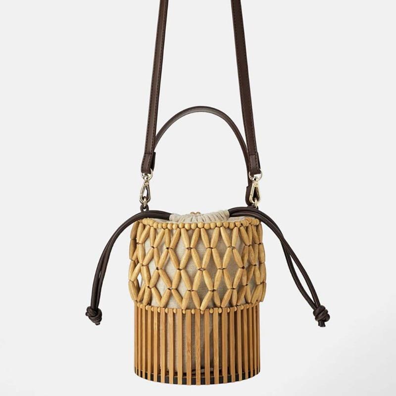 Bamboo Woven Canvas Shoulder Bag - Slowliving Lifestyle