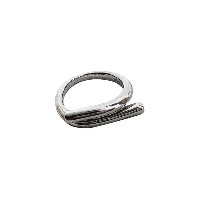Simple Metal Lines Silver Ring - Slow Living Lifestyle