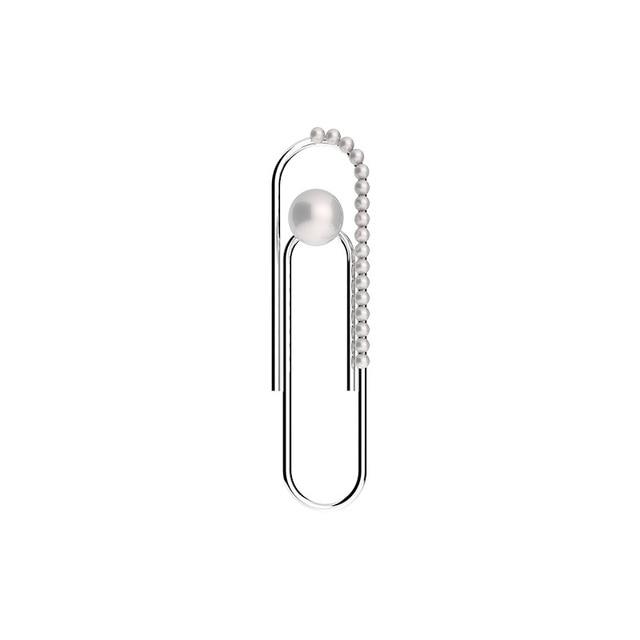 Clip Pin Pearl Single Silver Earrings - Slow Living Lifestyle