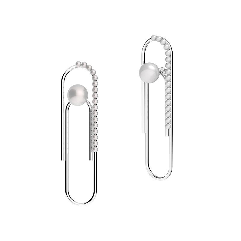 Clip Pin Pearl Single Silver Earrings - Slow Living Lifestyle