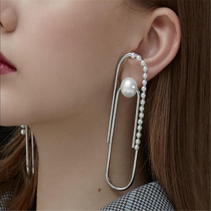 Clip Pin Pearl Single Silver Earrings - Slow Living Lifestyle