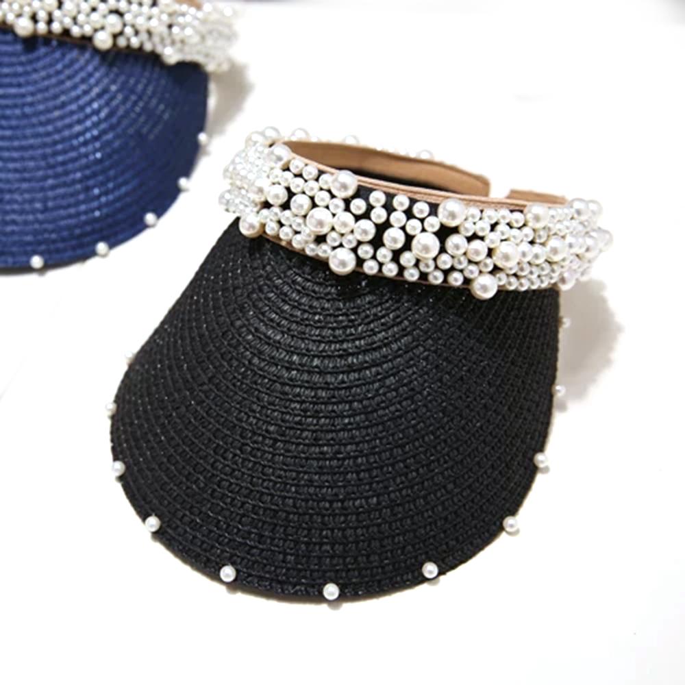 Handmade Woven Pearl Straw Sun Hat - Slowliving Lifestyle
