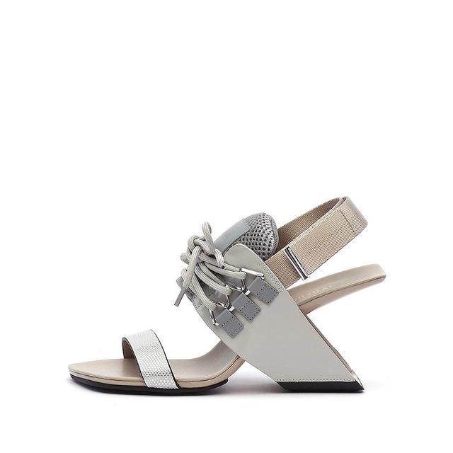 Leather Wedge High Heel Sandals - Slowliving Lifestyle