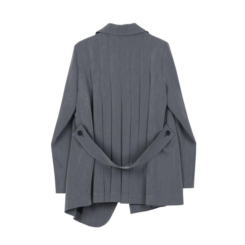 Womens Casual Loose Pleated Suit - Slowliving Lifestyle