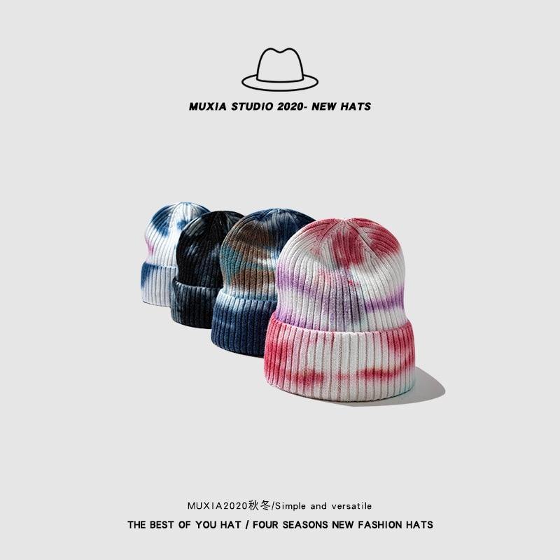 Winter Dyeing color Beanie Hat For Women Men Crochet Knitted Hat Warm Cap Warm wool Women's Winter Hat Girl Hip hop Hat cap - Slowliving Lifestyle