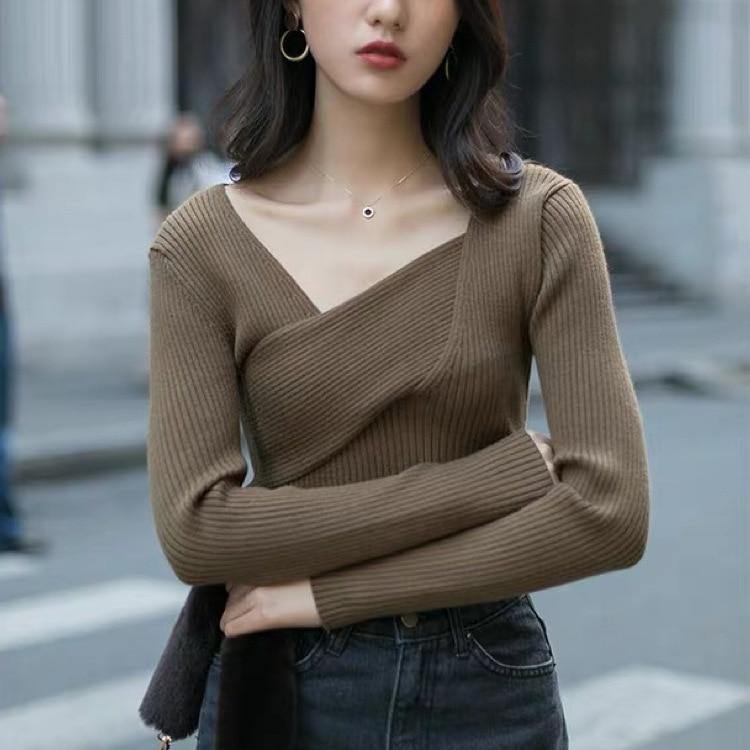 Versatile Long-sleeved V-neck Sweater - Slowliving Lifestyle
