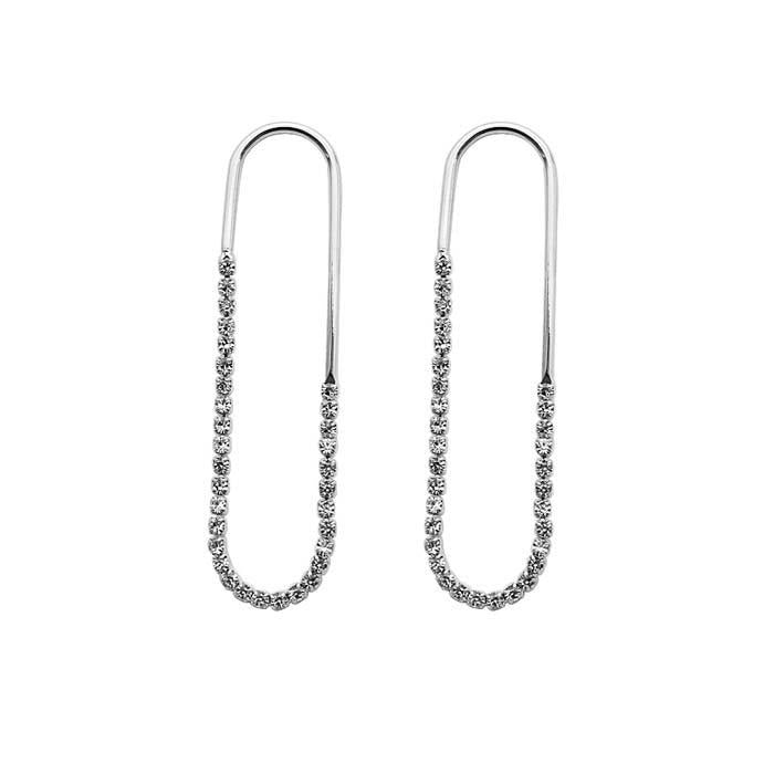 Sterling Silver Diamond Stud Hoop Earrings - Slow Living Lifestyle