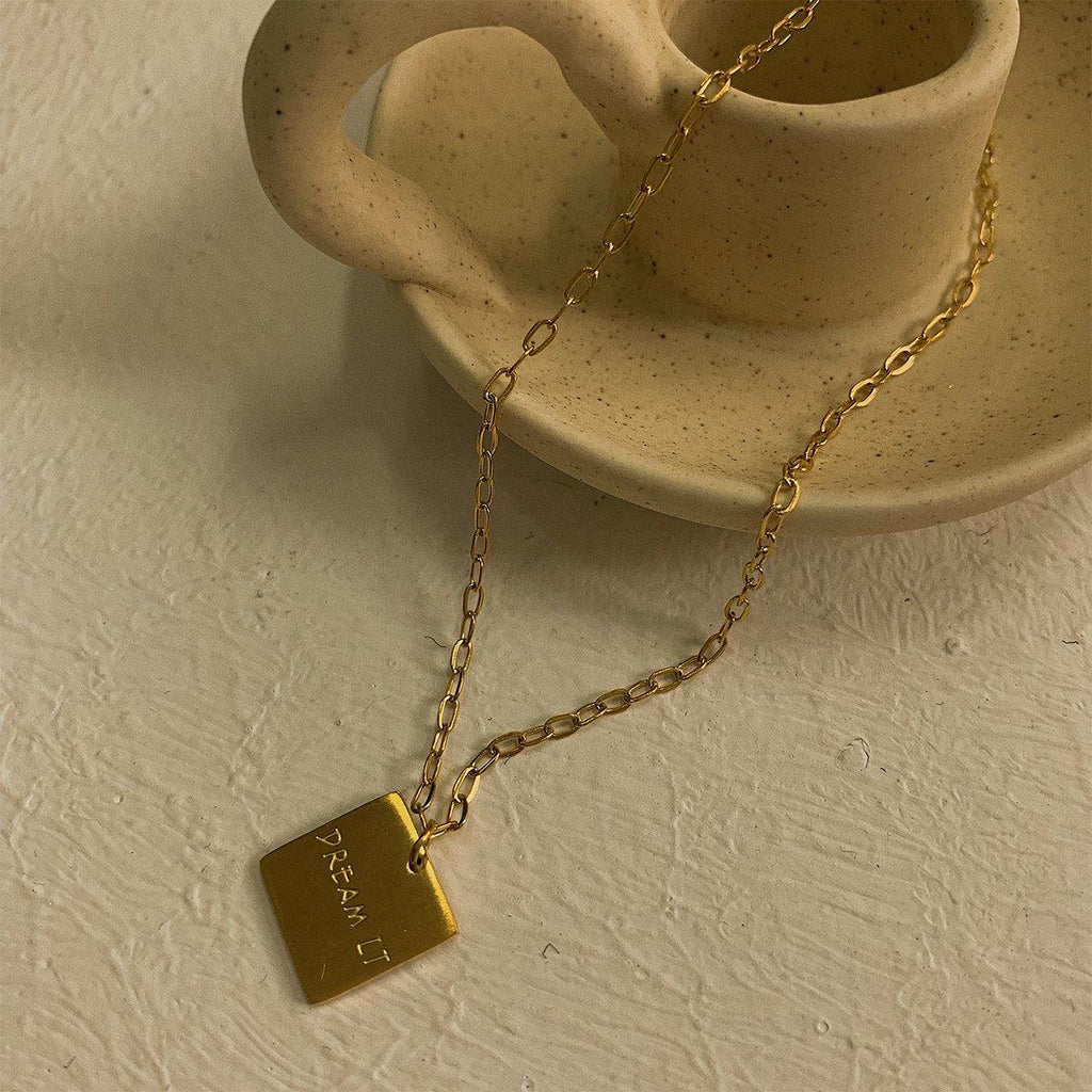 Square Tag Necklace - Slowliving Lifestyle